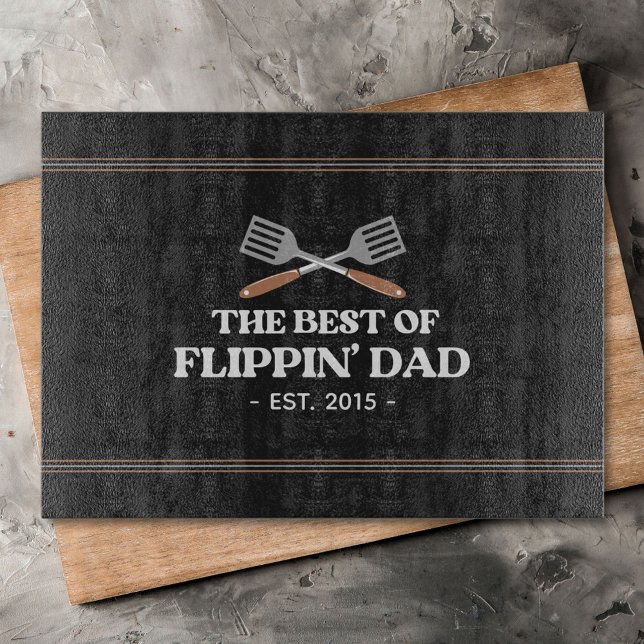 Best Flippin Dad Spatula Funny Retro  Cutting Board (In situ)