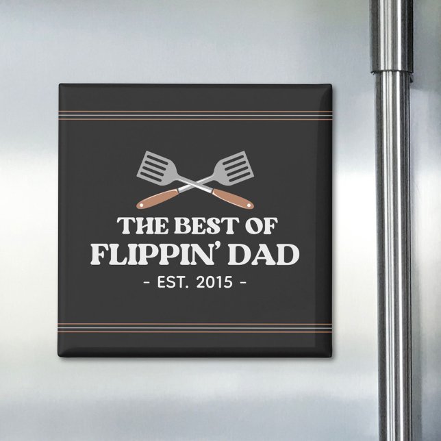 Best Flippin Dad Spatula Funny Retro  Magnet (In situ)