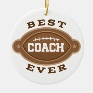 Best Football Coach Ever Holiday Keepsake gift Ceramic Ornament