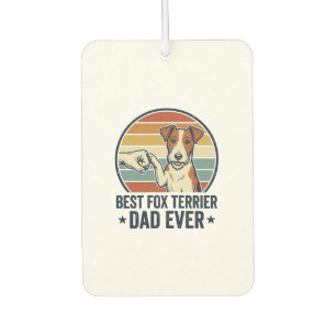 Best Fox Terrier Dad Ever Vintage Dog Lover Shirt_ Car Air Freshener