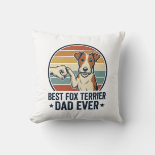 Best Fox Terrier Dad Ever Vintage Dog Lover Shirt_ Cushion