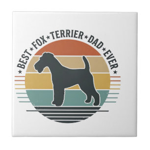 Best Fox Terrier Dad Ever Vintage Dog Shirt_1 Ceramic Tile