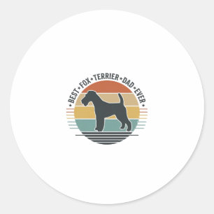 Best Fox Terrier Dad Ever Vintage Dog Shirt_1 Classic Round Sticker