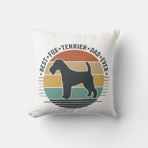 Best Fox Terrier Dad Ever Vintage Dog Shirt_1 Cushion