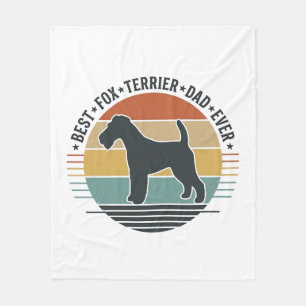 Best Fox Terrier Dad Ever Vintage Dog Shirt_1 Fleece Blanket