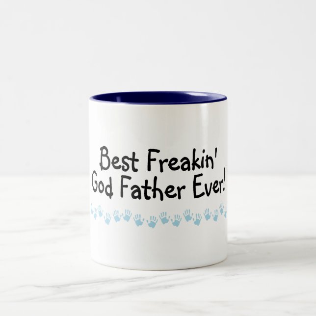 Best Freakin God Father Ever Two-Tone Coffee Mug (Center)