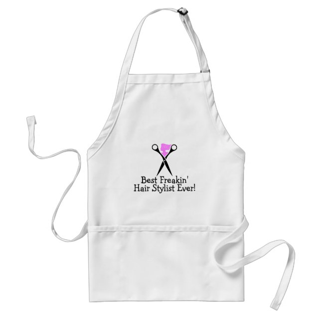 Best Freakin Hair Stylist Ever Pink Black Standard Apron (Front)
