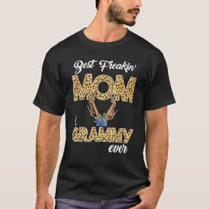 Best Freakin' Mum Grammy Ever Leopard Heels Mother T-Shirt