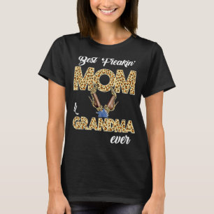 Best Freakin' Mum Grandma Ever Leopard Heels Mothe T-Shirt