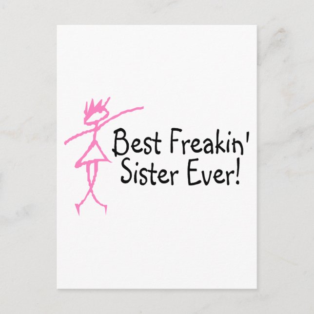 Best Freakin Sister Ever Postcard (Front)