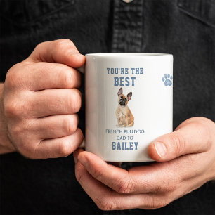 Best French Bulldog Dad Photo and Illustration Coffee Mug