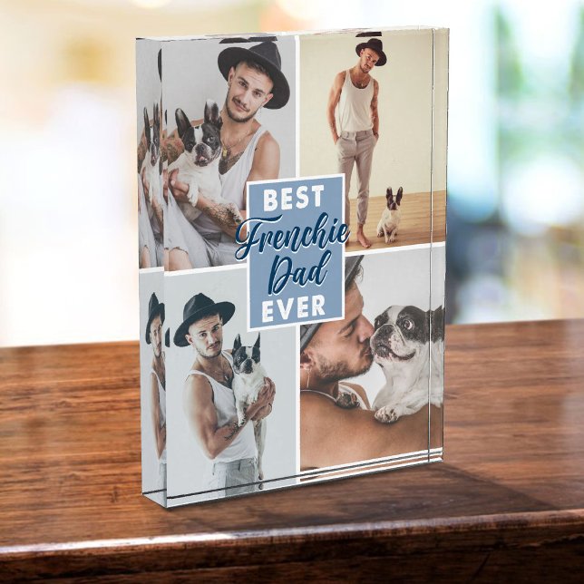 Best Frenchie Dad Ever Father's Day French Bulldog Photo Block (Creator Uploaded)