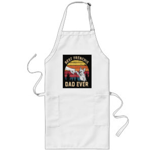 Best Frenchie Dad Ever Retro Long Apron