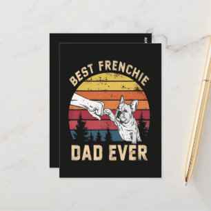 Best Frenchie Dad Ever Retro Postcard