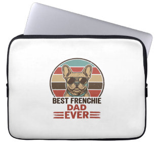 Best Frenchie Dad Ever Vintage Bulldog Shirt_1 Laptop Sleeve