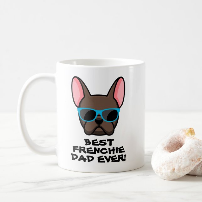 Best Frenchie Dad Father's Day Brown Frenchie Coffee Mug (With Donut)