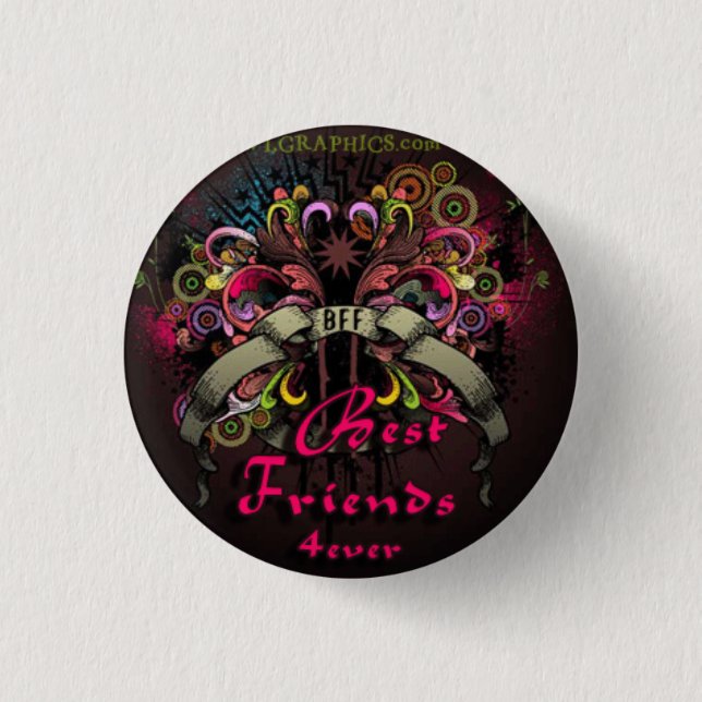 Best Friend 3 Cm Round Badge (Front)
