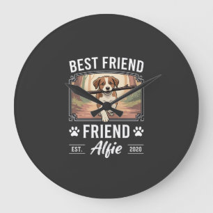 Best Friend Alfie Dog Lover Large Clock