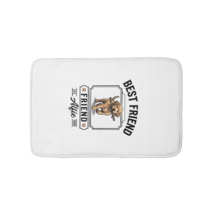 Best Friend Alfie Vintage Dog Lover Design_1 Bath Mat
