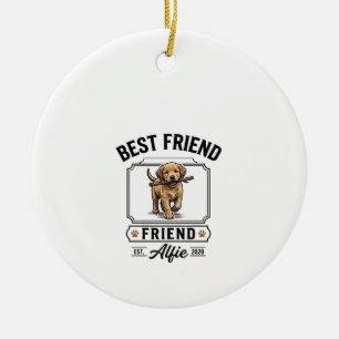 Best Friend Alfie Vintage Dog Lover Design_1 Ceramic Ornament