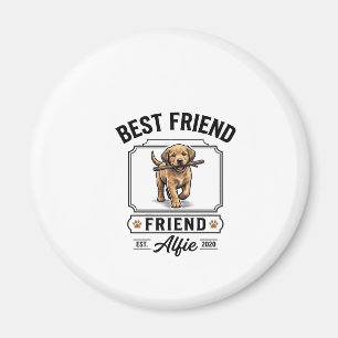 Best Friend Alfie Vintage Dog Lover Design_1 Magnet