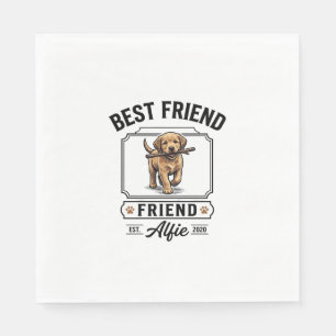 Best Friend Alfie Vintage Dog Lover Design_1 Napkin
