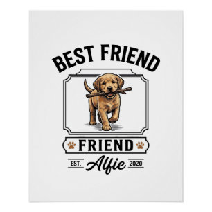 Best Friend Alfie Vintage Dog Lover Design_1 Poster