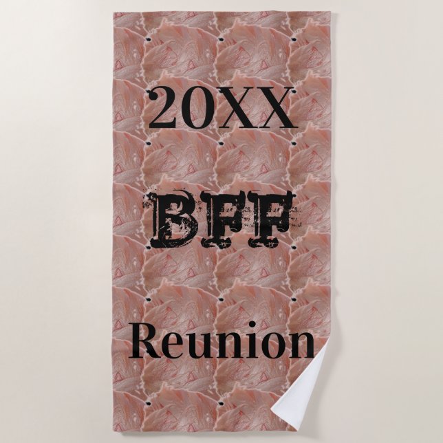 Best Friend Beach Trip Pool Party Pastel Pink Towel (Front)