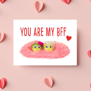 Best friend bestie pink Valentine's Day postcard