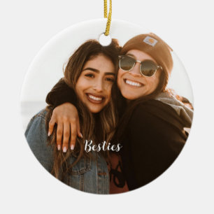Best Friend Besties Custom Photo Ceramic Ornament