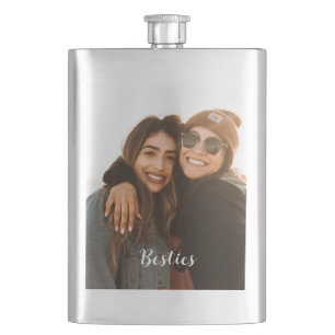 Best Friend Besties Custom Photo Hip Flask