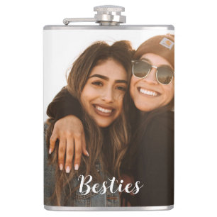 Best Friend Besties Custom Photo Hip Flask