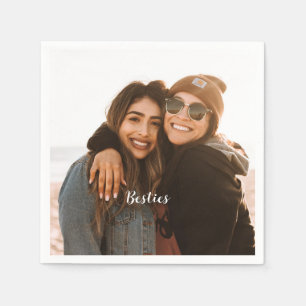 Best Friend Besties Custom Photo Napkin