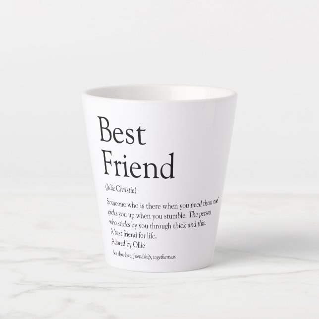 Best Friend BFF Bestie Definition Fun Latte Mug (Front)