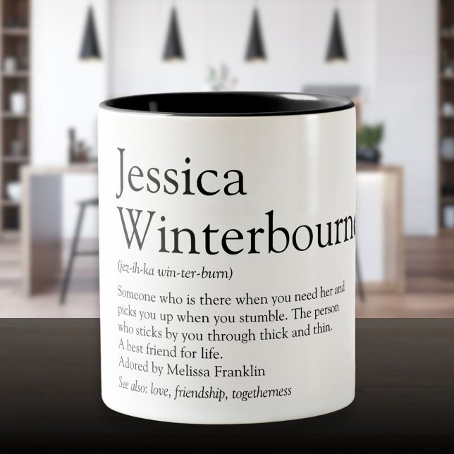 Best Friend BFF Definition Modern Fun Two-Tone Coffee Mug (Best Friend BFF Definition Quote Modern Fun Two-Tone Coffee Mug)