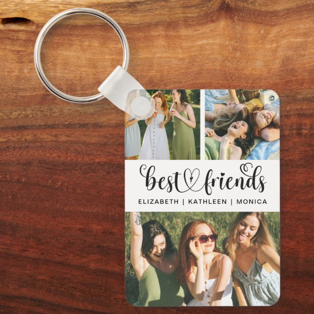 Best Friend BFF Photo Collage Best Friends Forever Key Ring (Front)