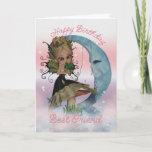 Best Friend Birthday Card With Moonies Cute Fairy<br><div class="desc">Best Friend Birthday Card With Moonies Cute Fairy and Frog Prince</div>