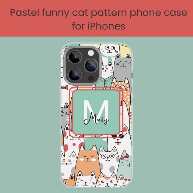 Best Friend Birthday Gift Cat Kitties Monogram  Case-Mate iPhone Case (Creator Uploaded)