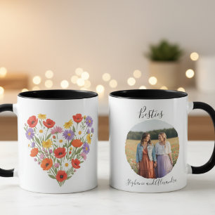 Best Friend Birthday Gift Floral Heart Friendship Mug