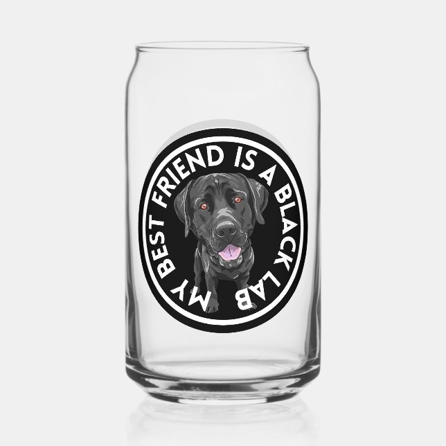 Best Friend Black Lab Can Glass (Front)