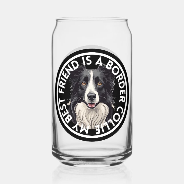 Best Friend Border Collie Can Glass (Front)