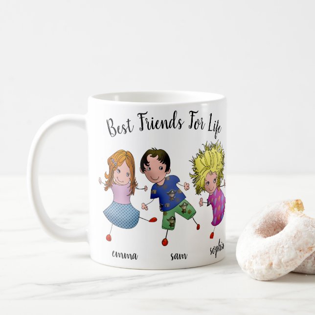 Best Friend Boy And Girls Coffee Mug (With Donut)