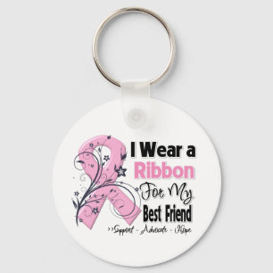 Best Friend - Breast Cancer Pink Ribbon Key Ring