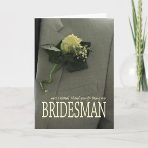 Best Friend Bridesman thank you Card