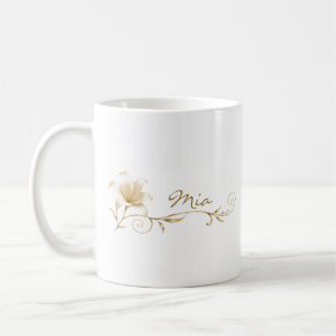 Best Friend Champagne Gold Lily Name Mug