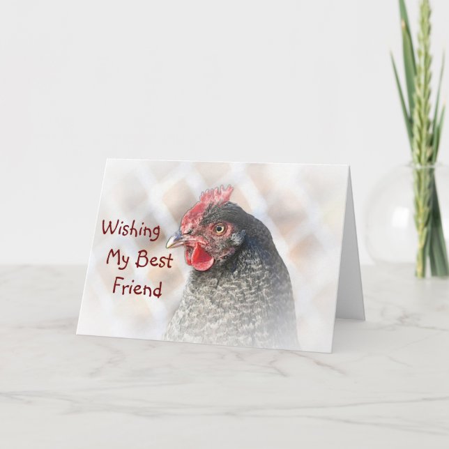 Best Friend Chicken Birthday Card (Front)