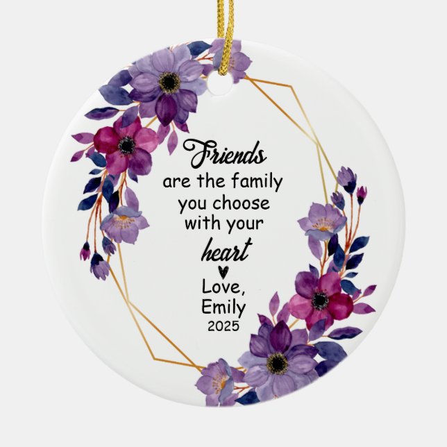 Best Friend Christmas, Friend Gift, Friend  Ceramic Ornament (Front)