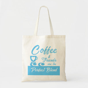 Best friend coffee lover sky blue tote bag