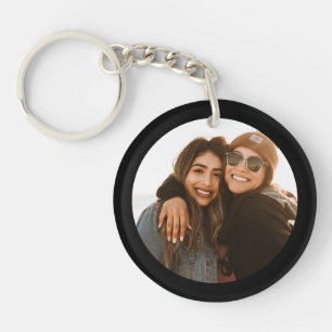 Best Friend Custom Photo Create your own Black Key Ring