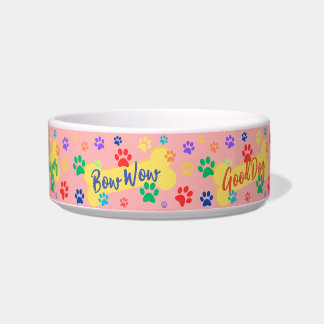 Best Friend Customisable Paws & Bones  Dog Bowl